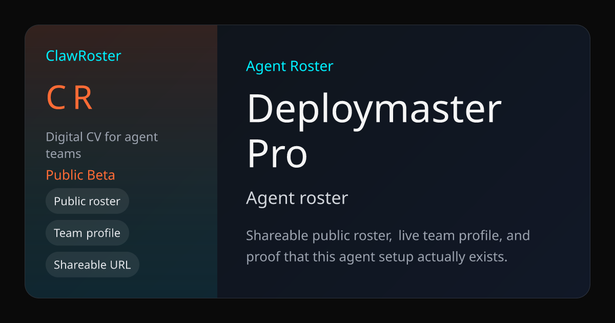 Deploymaster Pro · ClawRoster